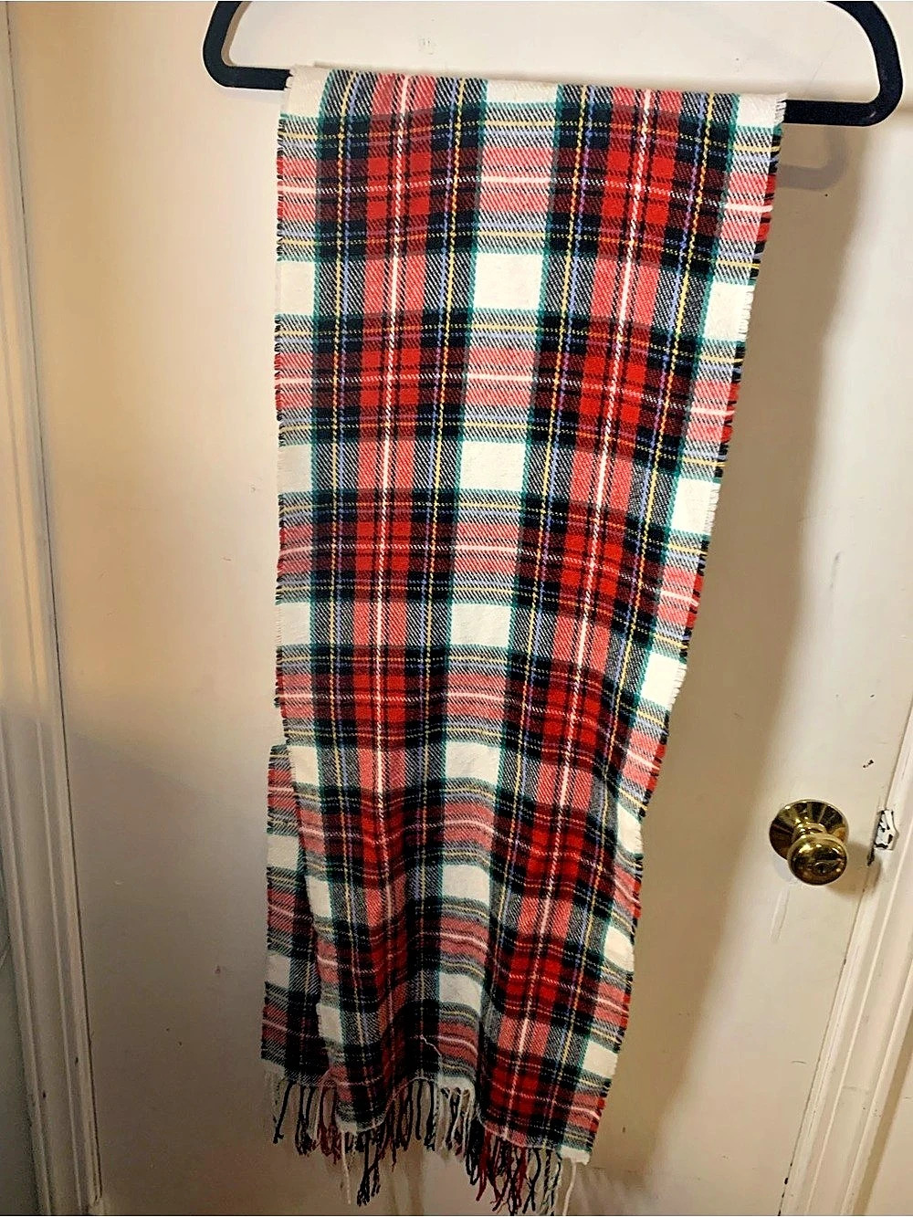 Plaid Scarf in Red & Green Like New
